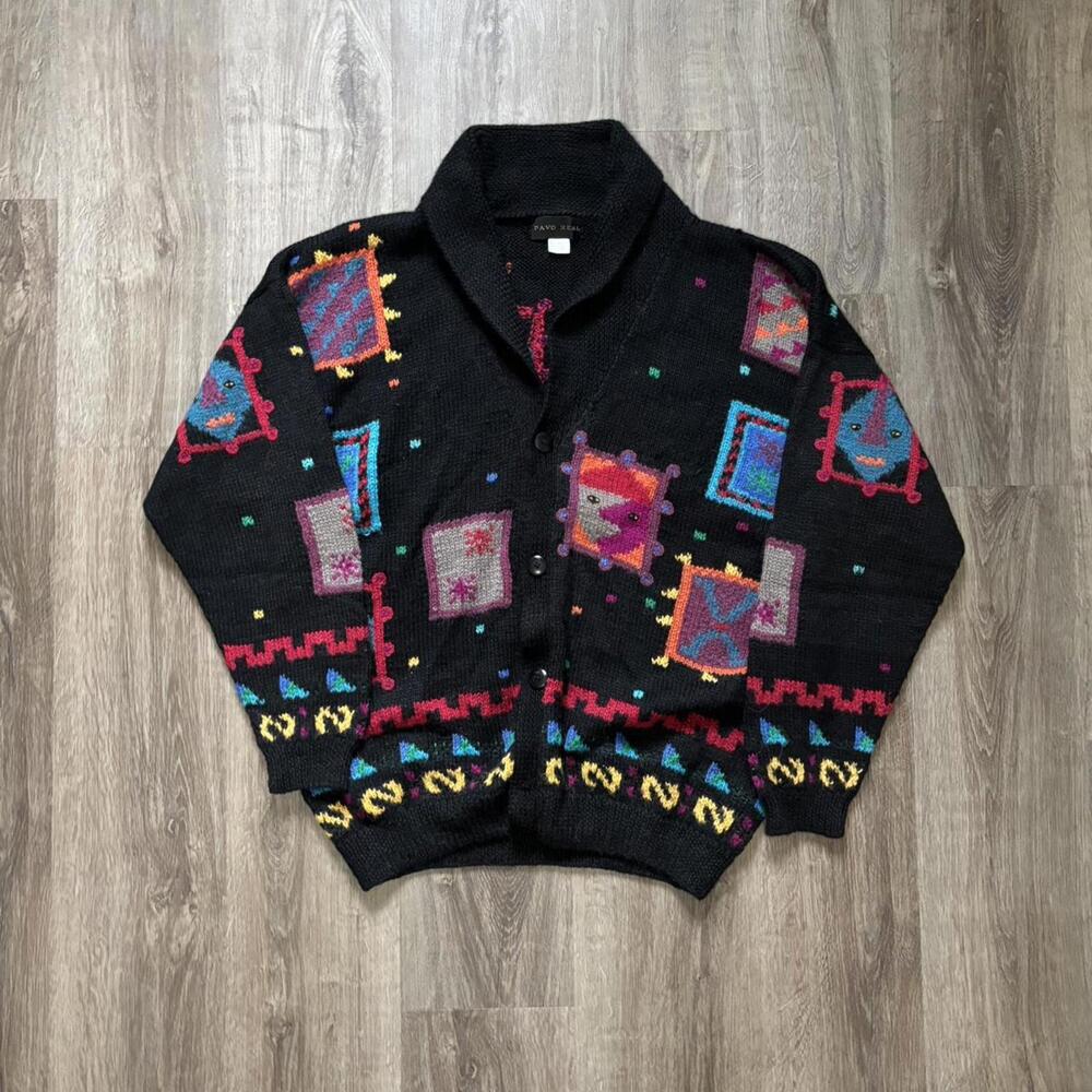 Vintage 90’s Pavo Real 100% Pure Alpaca Wool Cardigan Knit